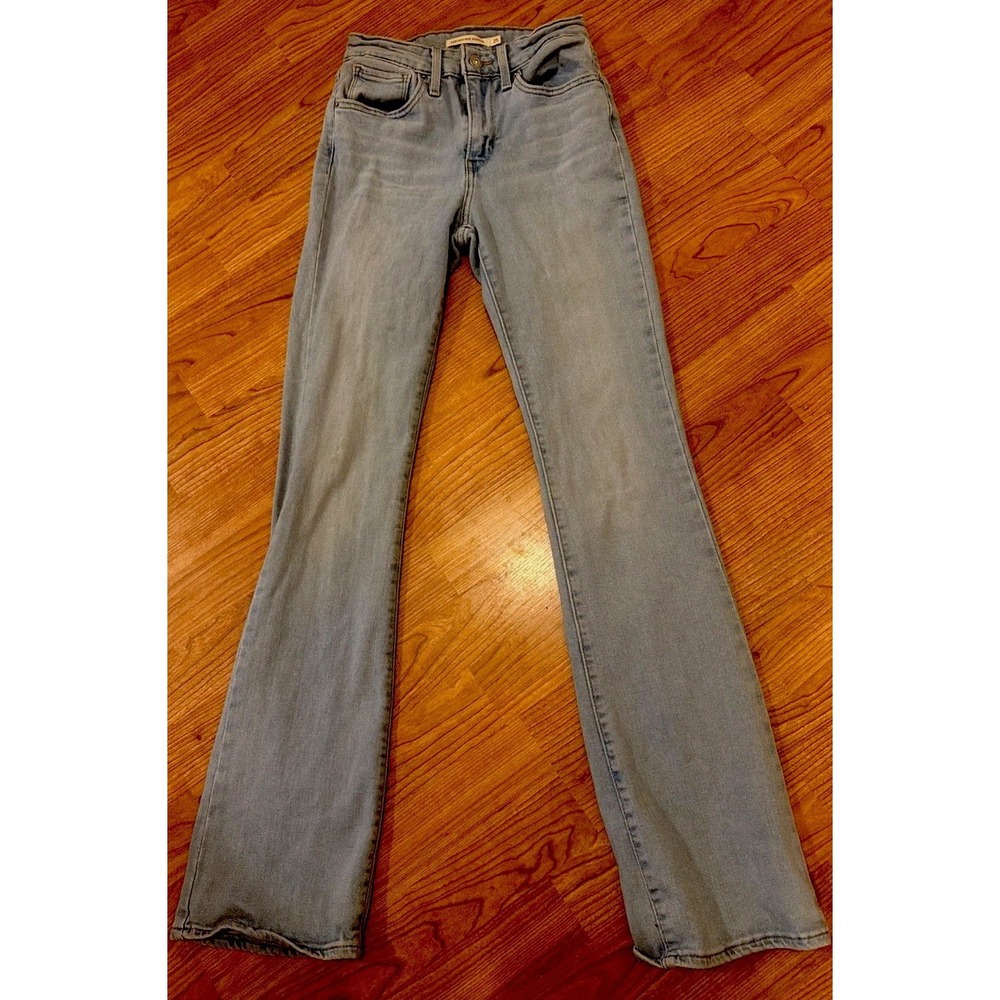 Levi's 725 High Rise Bootcut Denim Jeans  Sz 25 light wash Stretch Classic